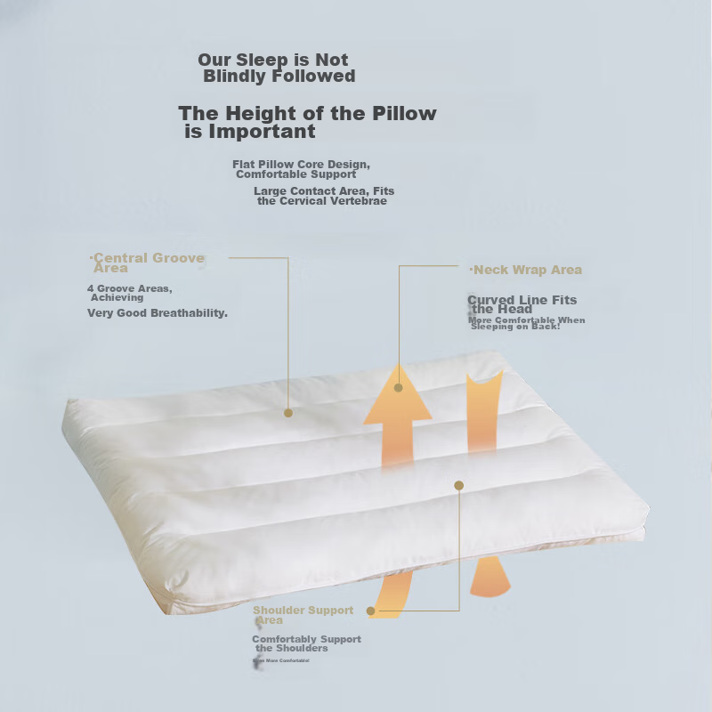 BEYOND Cotton Pillow, Washable Pure Cotton Soft Pillow Core, High Pillow (Uprigh...