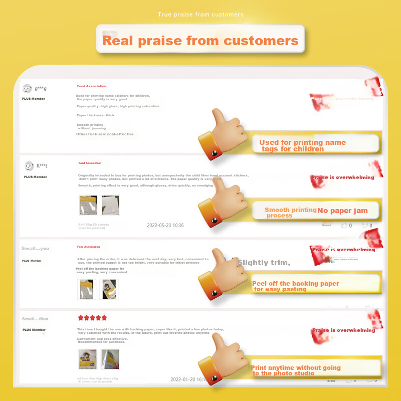 Deli A4 150g High Gloss Photo Paper with Adhesive Backing, Sticky Photo Printing...