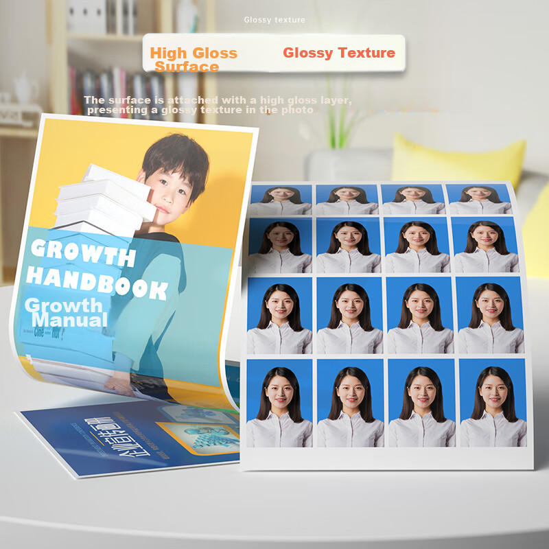 Deli A4 150g High Gloss Photo Paper with Adhesive Backing, Sticky Photo Printing...