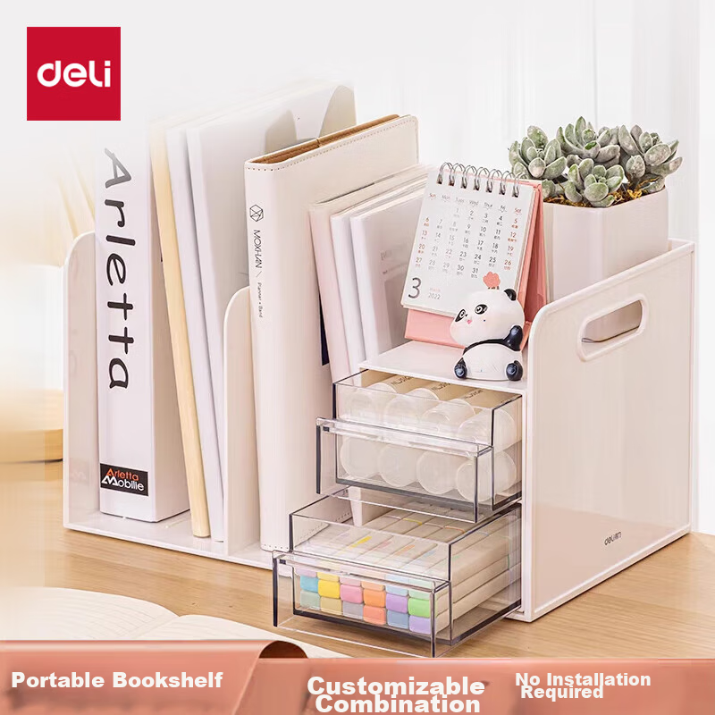 Deli Multifunctional Storage Box Organizer, Drawer Bookend Two-In with Handle, S...