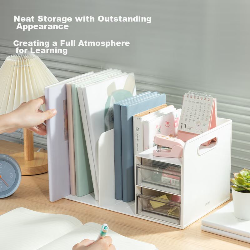 Deli Multifunctional Storage Box Organizer, Drawer Bookend Two-In with Handle, S...