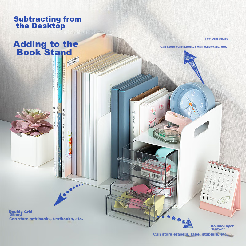 Deli Multifunctional Storage Box Organizer, Drawer Bookend Two-In with Handle, S...