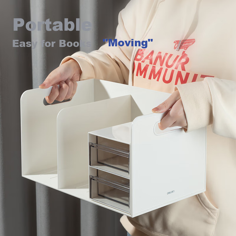Deli Multifunctional Storage Box Organizer, Drawer Bookend Two-In with Handle, S...