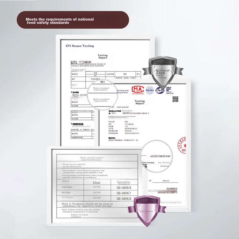 Deli 280ml Paper Cups, Kraft Paper Outer Layer, Business Double-Layer Thickened,...