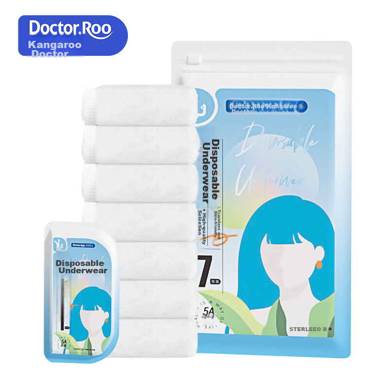 Kangaroo Doctor Disposable Underwear for Women, 5A Antibacterial, Travel-Friendl...