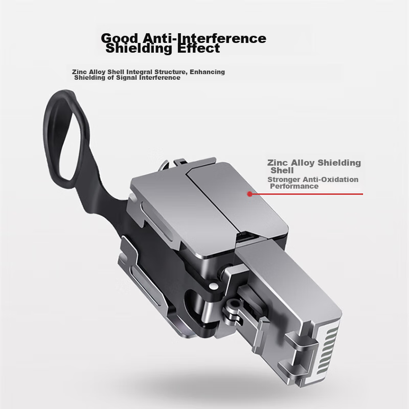 Boyang Engineering-Grade Category 6A STP Shielded Tool-Free Crystal Head, CAT.6A...