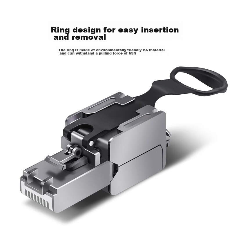 Boyang Engineering-Grade Category 6A STP Shielded Tool-Free Crystal Head, CAT.6A...