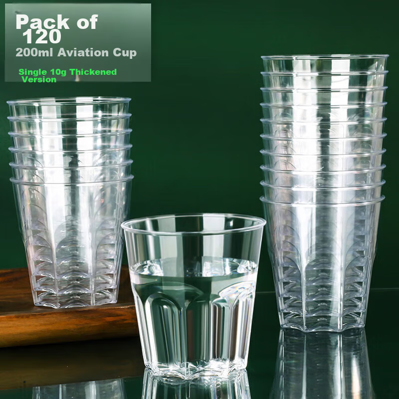 Canchujun Aviation Cups, 120-Pack, Disposable Cups, 200ml Transparent Water Cups...