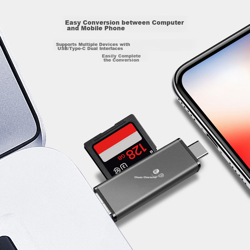 Chuanyu USB 3.0 High-Speed SD/TF Card Reader, Type-C DSLR Camera Storage Card, D...