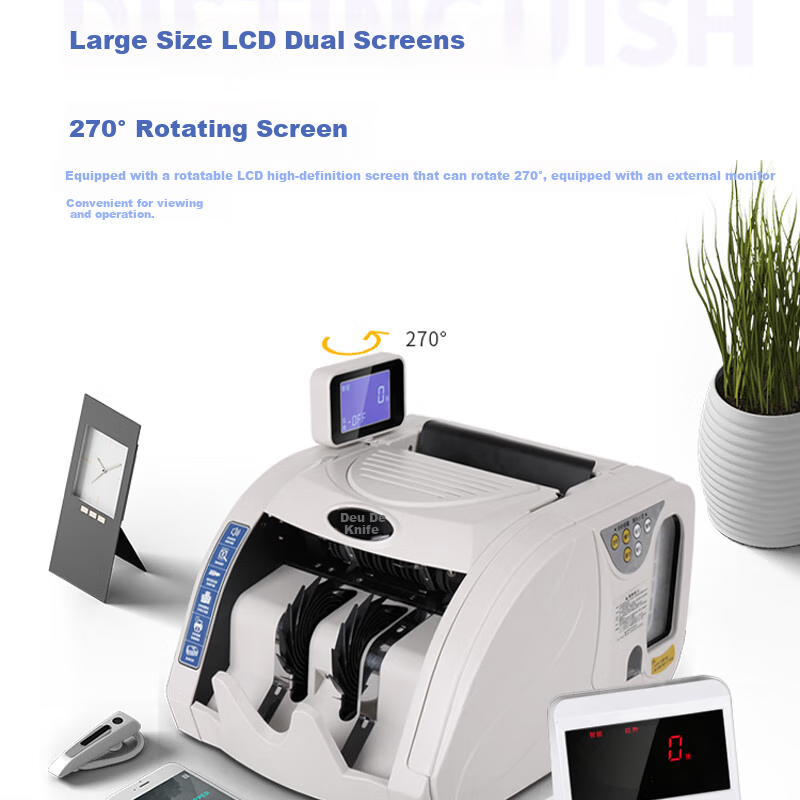 Deli Money Counter Machine Portable Mini Bill Counter Bank Commercial Automatic...