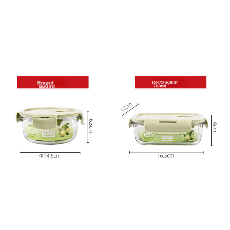 Chuangde Heat-Resistant Glass Food Storage Containers, Microwave And Oven Safe L...