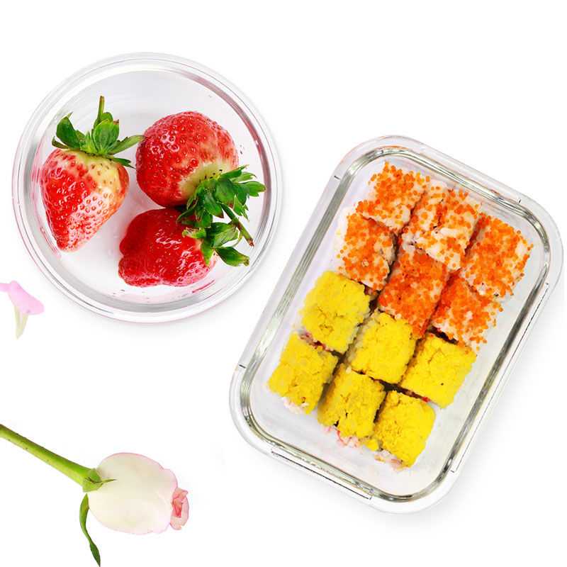 Chuangde Heat-Resistant Glass Food Storage Containers, Microwave And Oven Safe L...