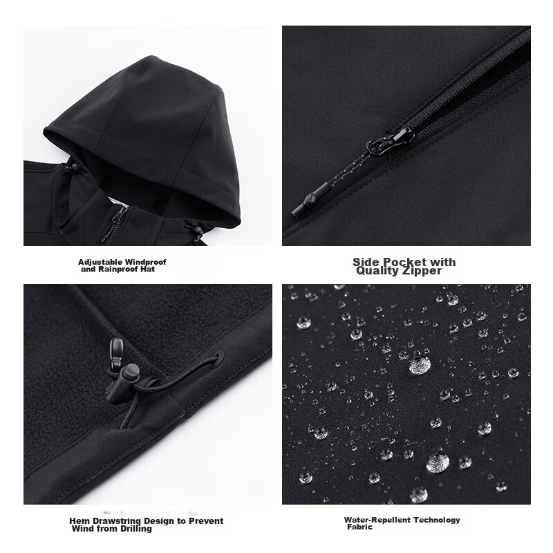 Pelliot Outdoor Softshell Jacket for Women, Windproof And Warm, Casual Fleece-Li...