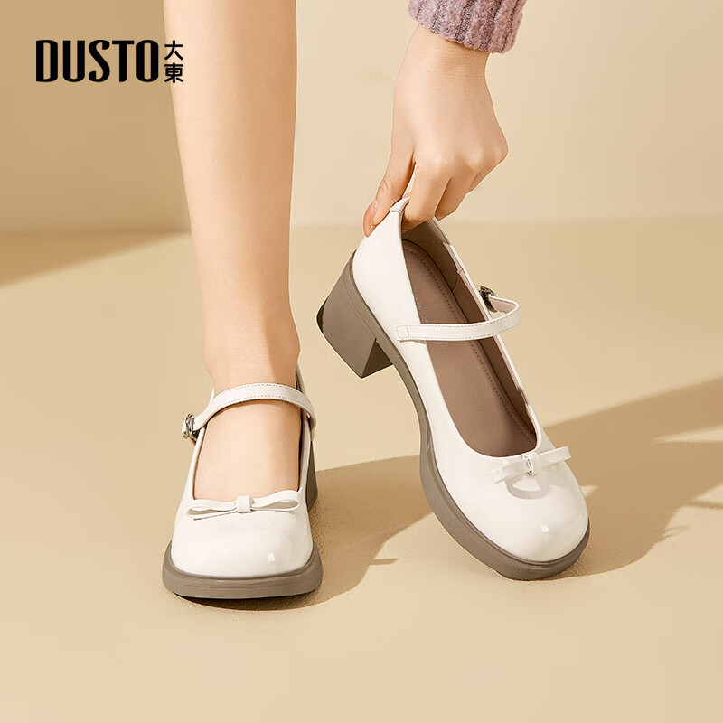 Da Dong Mary Jane Shoes 2025 Spring New Sweet Butterfly Knot High Heel Round Toe...