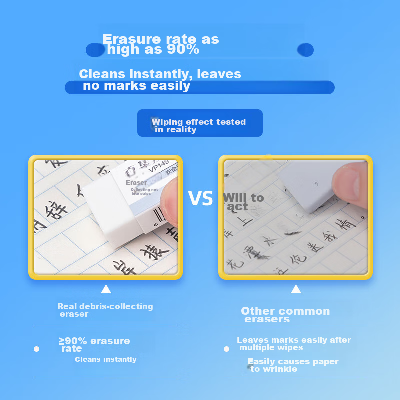 Deli Erasable Rubber Eraser, Easy to Erase, Safe, Phthalate-Free, for Students,...