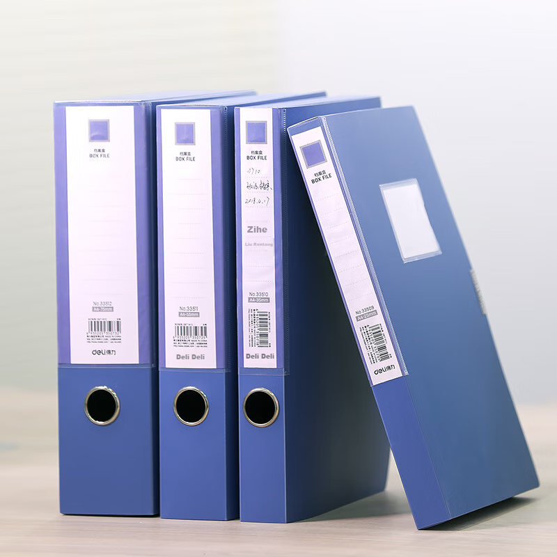 Deli 25mm Single A4 Velcro File Box, Plastic Document Organizer, Accounting File...