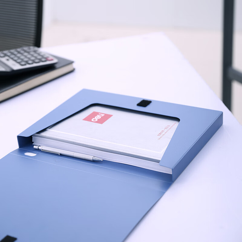 Deli 25mm Single A4 Velcro File Box, Plastic Document Organizer, Accounting File...