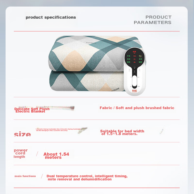 Rainbow Double Automatic Power-Off Smart Timer Dual-Temperature Dual-Control Ant...