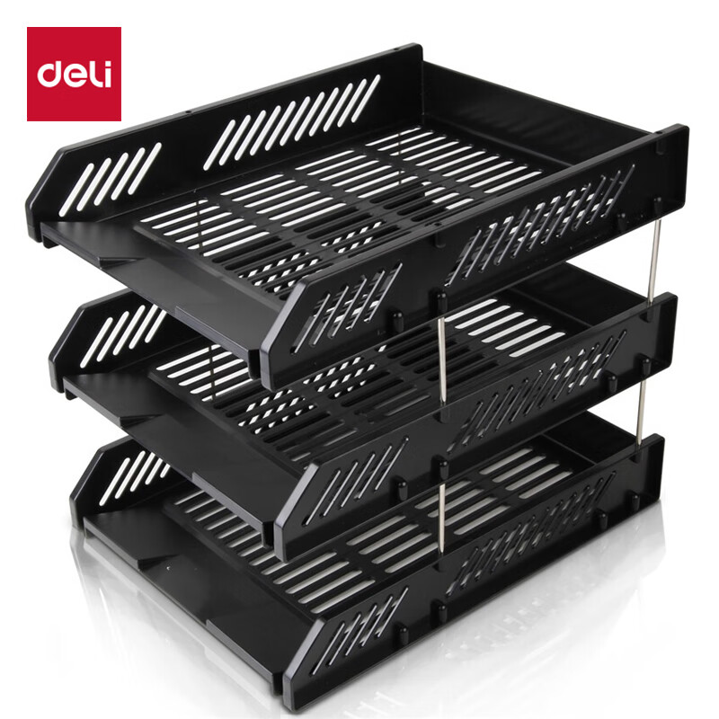 [Super Popular] Deli Three-Tier Hollow Storage File Organizer, Detachable And As...