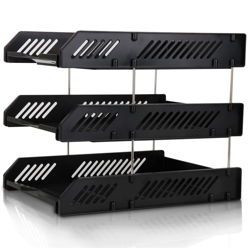 [Super Popular] Deli Three-Tier Hollow Storage File Organizer, Detachable And As...