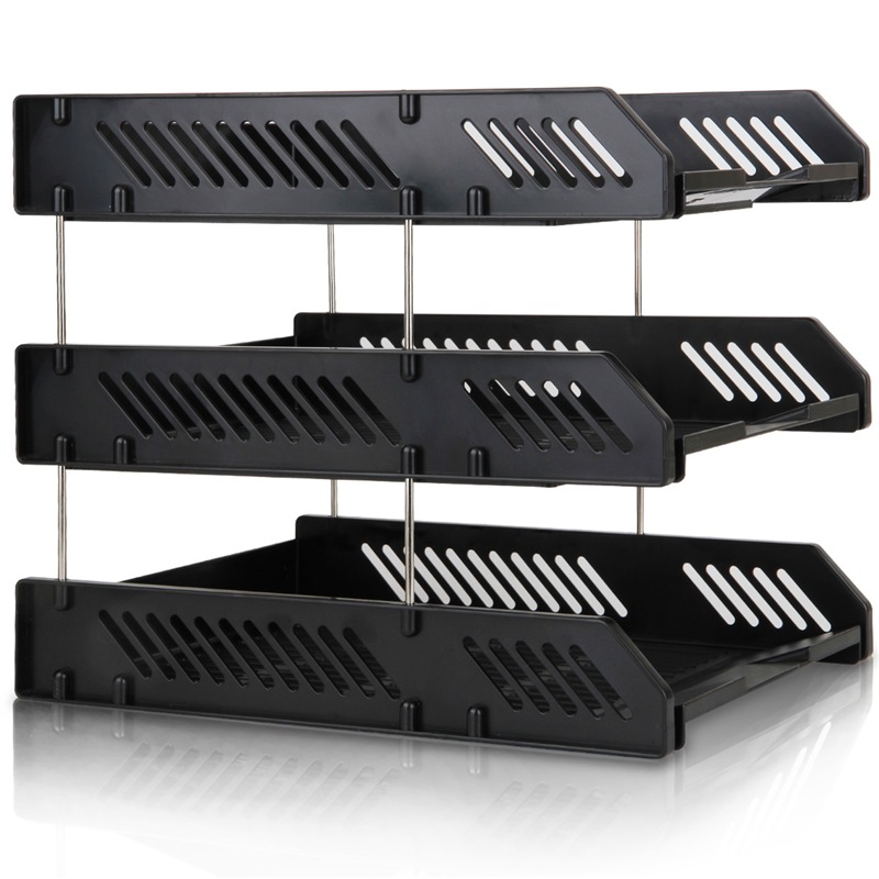 [Super Popular] Deli Three-Tier Hollow Storage File Organizer, Detachable And As...