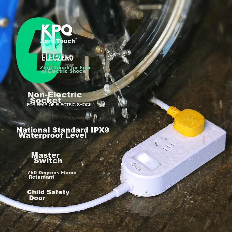 KPQ Zero-Contact KPQ Non-Electric Shock Socket, IPX9 Waterproof, Overload And Sh...