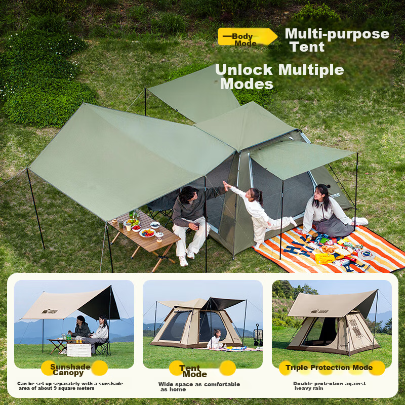 Pelliot HIKER Camping Tarp Tent, Two-In Titanium Black Gel, Automatic Quick-Open...