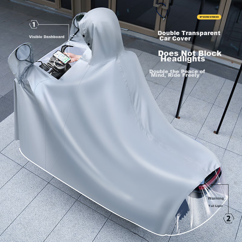 KEYRU Electric Bicycle Riding Raincoat, Extended Rain Poncho, Single-Person One-...