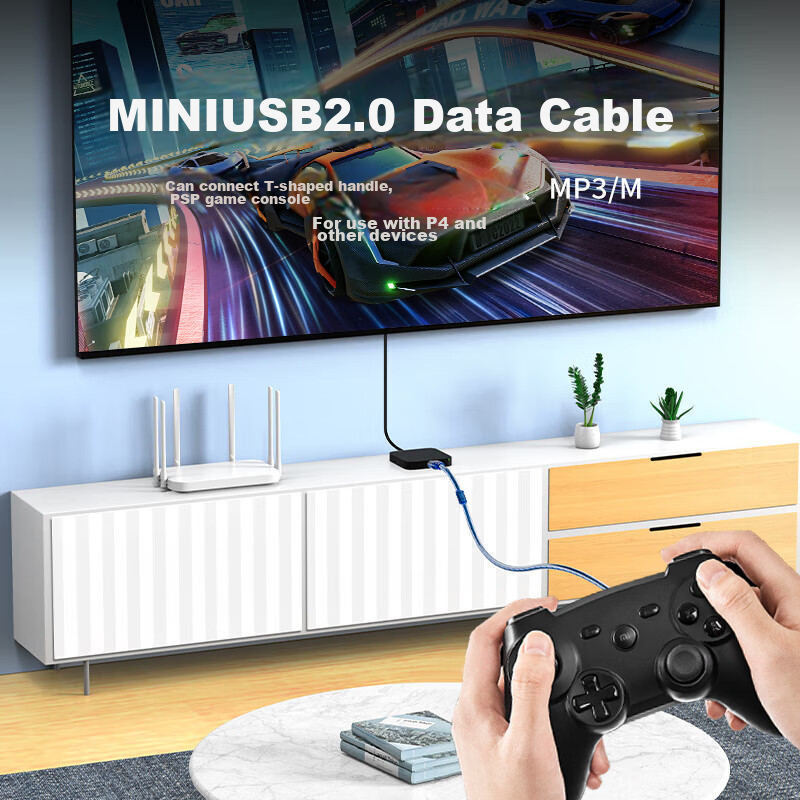 Beilifang USB 2.0 to Mini USB Data Cable, Tablet Portable Hard Drive Dash Cam Di...