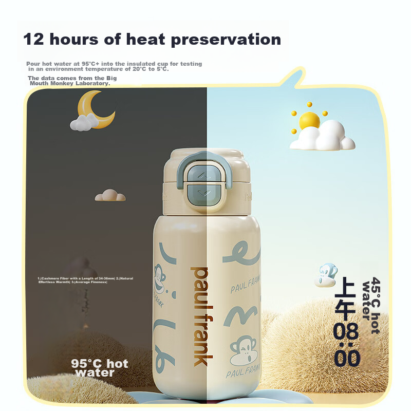 PAUL FRANK Insulated Cup Men and Women High-value Coffee Cup Large Capacity Chil...