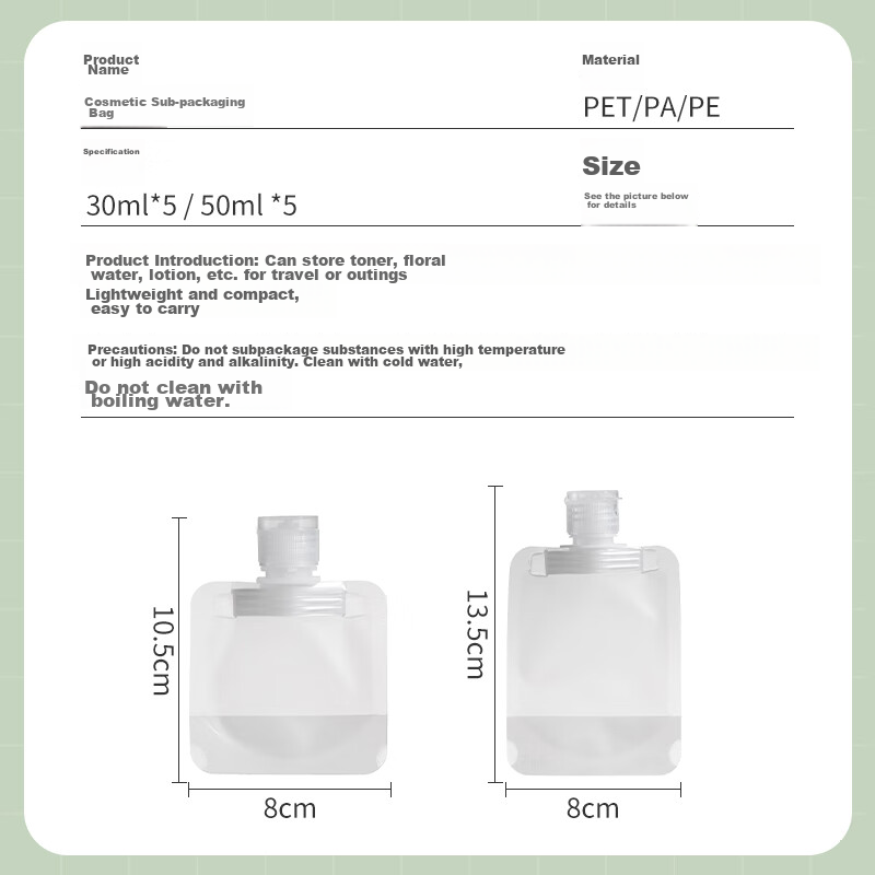 Chense Dispensing Bags, Travel Portable, Disposable, for Liquid Cosmetics, Lotio...