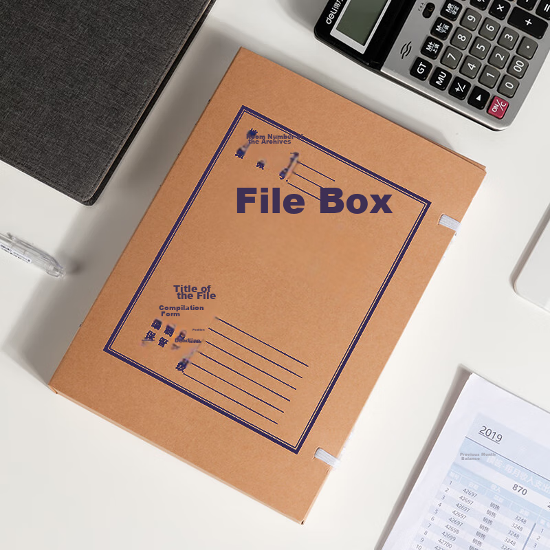 Deli 10 Pcs 40mm Mixed Pulp 280g Kraft Paper File Boxes, Document Boxes, Thicken...