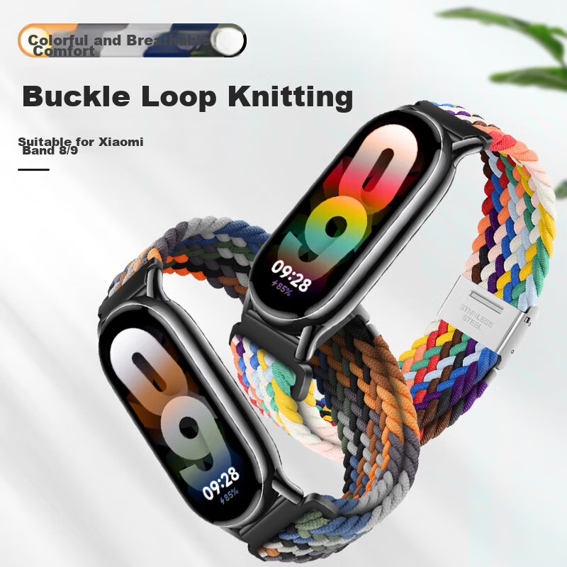 CHENSONG Nylon Braided Watch Band for Xiaomi Mi Band 8/9/NFC, Sport Unisex Wrist...
