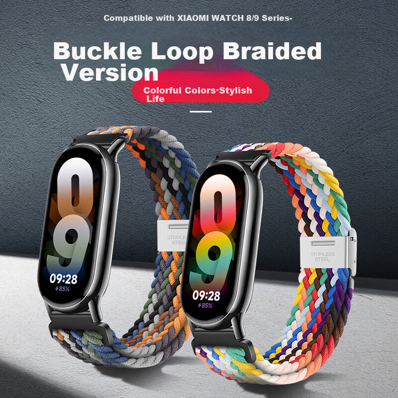 CHENSONG Nylon Braided Watch Band for Xiaomi Mi Band 8/9/NFC, Sport Unisex Wrist...