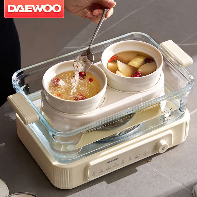 DAEWOO Electric Steamer [Optional Accessories] Ceramic Stew Pot*2 500ml/piece wi...