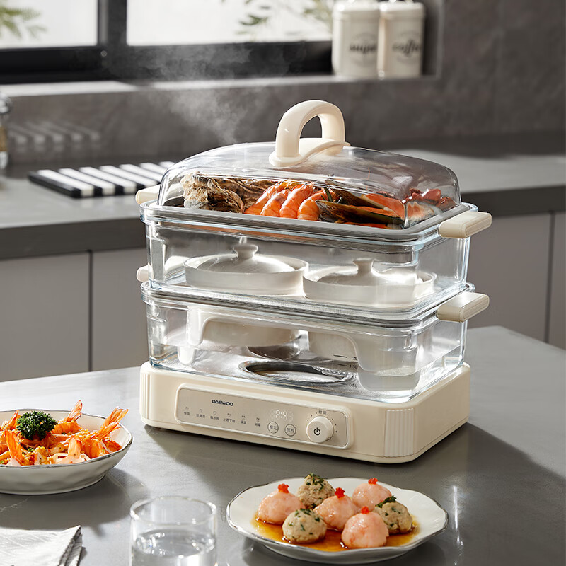 DAEWOO Electric Steamer [Optional Accessories] Ceramic Stew Pot*2 500ml/piece wi...