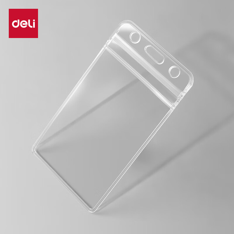 Deli 100pcs Vertical Waterproof ID Card Holder Employee Badge Holder Bus Card Ho...