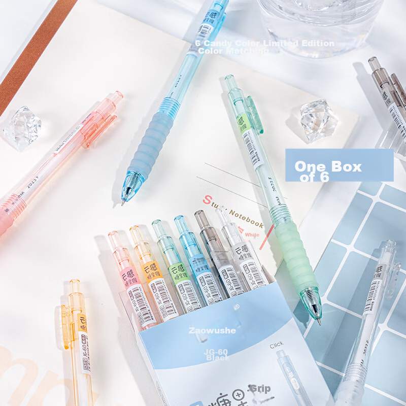 Chenqi Stationery, Retractable Gel Pen with ST Tip, 0.5mm Black, Student Signatu...