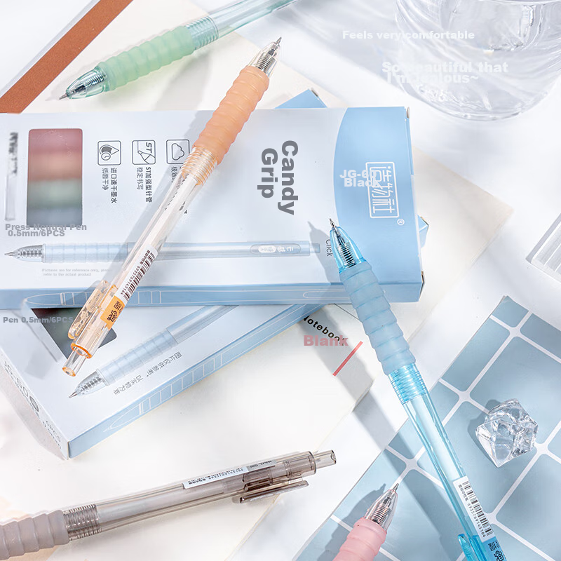 Chenqi Stationery, Retractable Gel Pen with ST Tip, 0.5mm Black, Student Signatu...