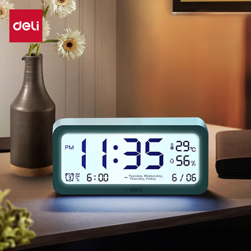 Deli Multifunctional Electronic Alarm Clock, Student And Children's Wake-Up Devi...