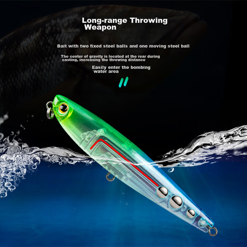 King Lure Lure Bait Surface System Z字狗 Micro Floating Pencil Freshwater Long-C...