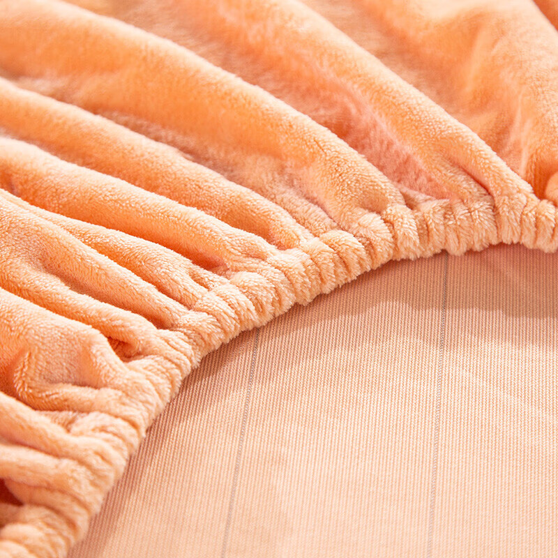 Fuanna Milk Velvet Single Fitted Sheet, Winter Thickened Warm Bedding, Flannel A...