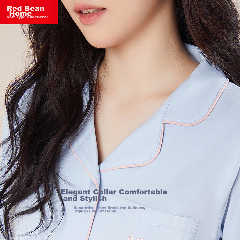 Hongdou Home Sleepwear for Women, Spring And Autumn Long-Sleeve Cotton-Spandex F...