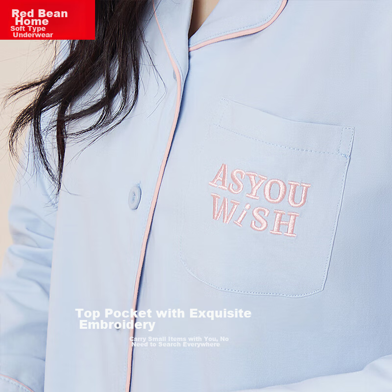 Hongdou Home Sleepwear for Women, Spring And Autumn Long-Sleeve Cotton-Spandex F...