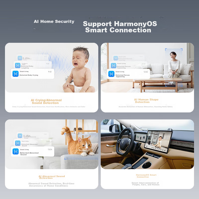 Haique 5 Million Ultra HD Camera, Home 3K Monitor, 360-Degree Coverage, Night Vi...