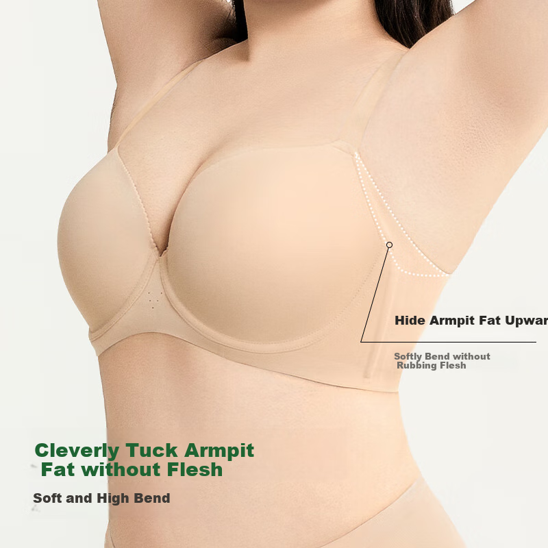 Mushroom Lady Smooth Surface Seamless Bra Women Soft Support 24 New Plus Size Br...