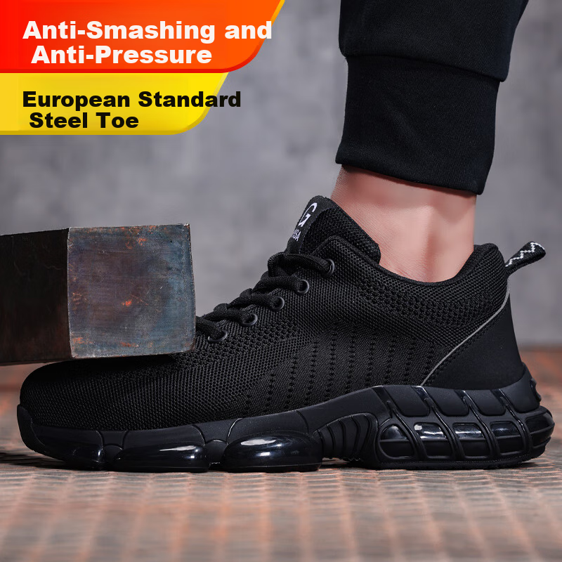 GUYISA Men's Steel Toe Lightweight Breathable Anti-Smashing Anti-Piercing Anti-O...