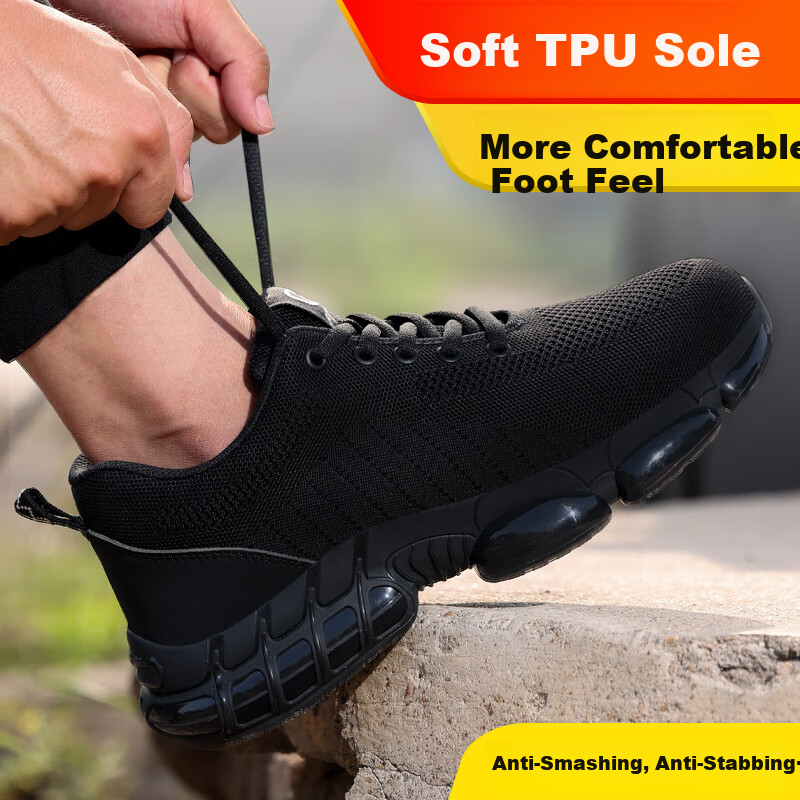 GUYISA Men's Steel Toe Lightweight Breathable Anti-Smashing Anti-Piercing Anti-O...