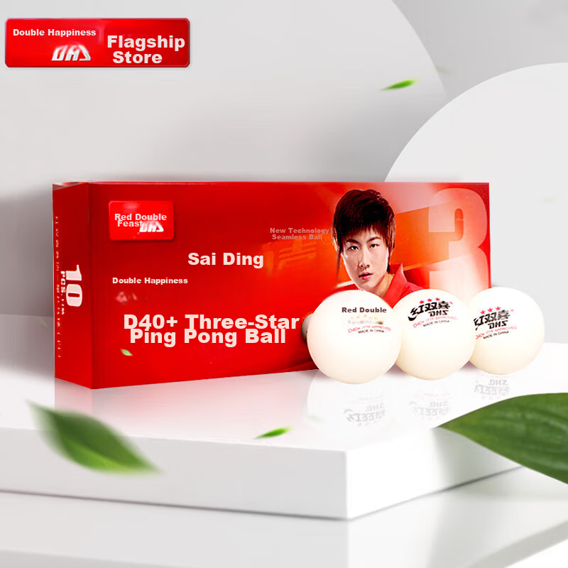 DHS (Double Happiness) Table Tennis Three-Star Competition Ping Pong Balls, Sait...