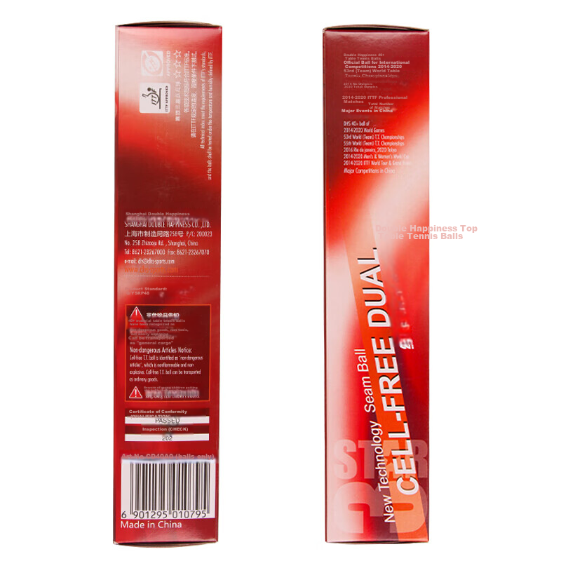 DHS (Double Happiness) Table Tennis Three-Star Competition Ping Pong Balls, Sait...